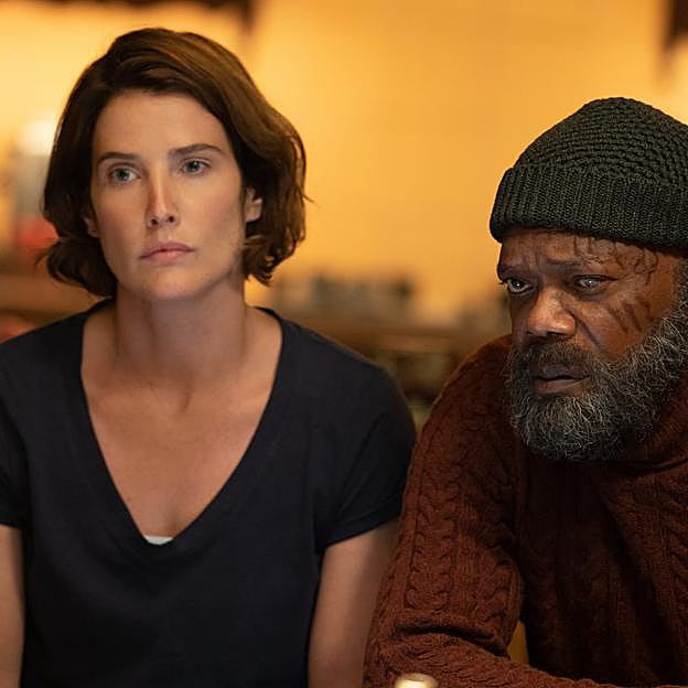 Cobie Smulders y Samuel L. Jackson en una imagen de Invasión Secreta. 