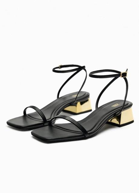 Imagen - Sandalias de tiras con tacón cómodo metalizado