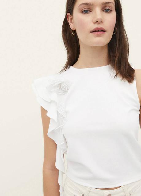 Imagen - Top con volante y flor 3D