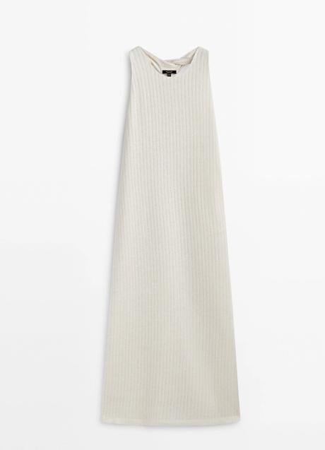 Imagen - Vestido blanco de lino con escote halter, 49,95 € (antes 69,95 €).
