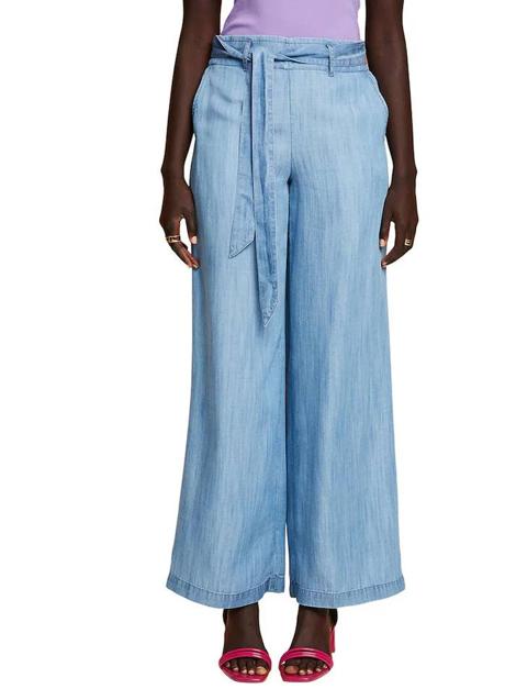 Imagen - Pantalón efecto denim wide leg con cinturón