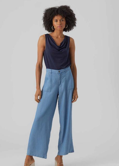 Imagen - Pantalón denim con perneras fluidas