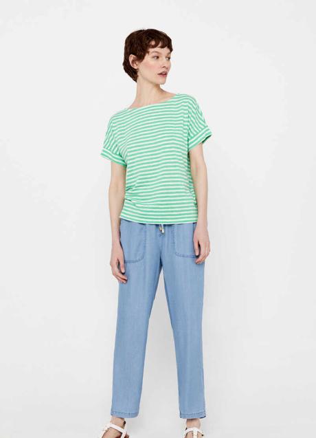 Imagen - Pantalón paperbag en efecto denim