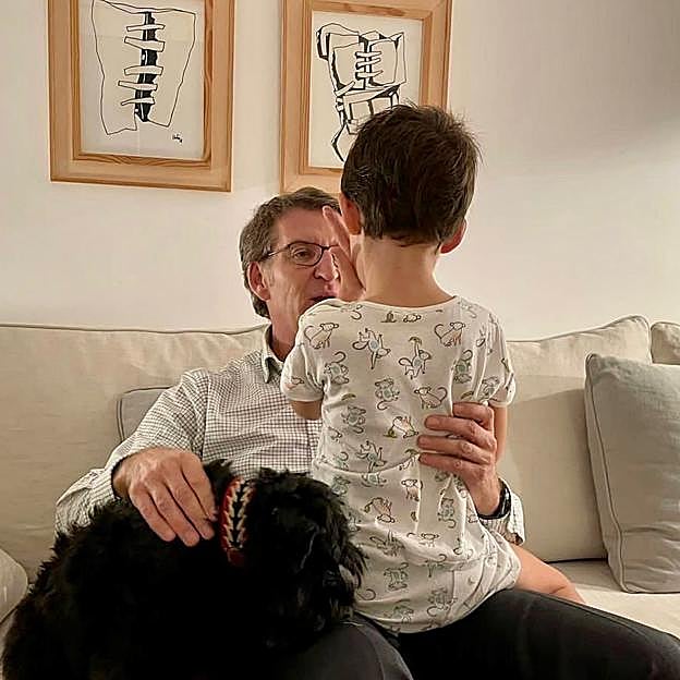 Alberto Núñez Feijóo con su único hijo, Alberto.