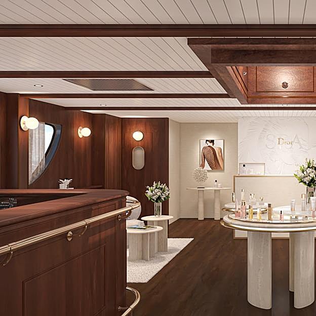 Esta es la recepción del spa dentro del Spa CRuise de Dior que estará abierto del 3 al 14 de julio.
