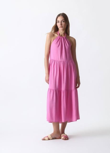 Imagen - Vestido halter color fucsia