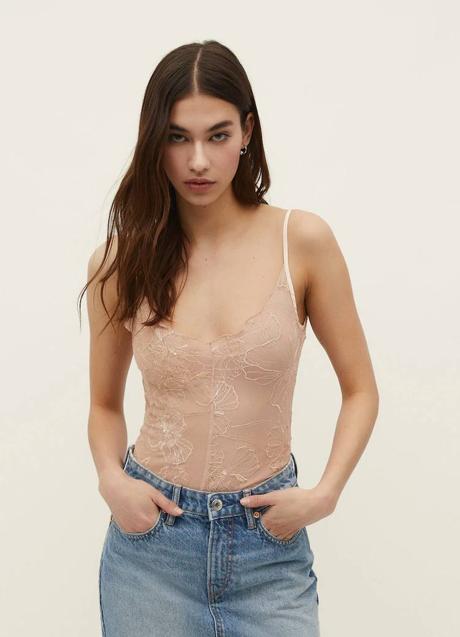 Imagen - Camiseta en tejido de encaje con semitransparencias