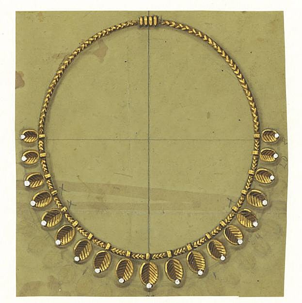 Boceto del collar original de Cartier que llevó Grace Kelly.
