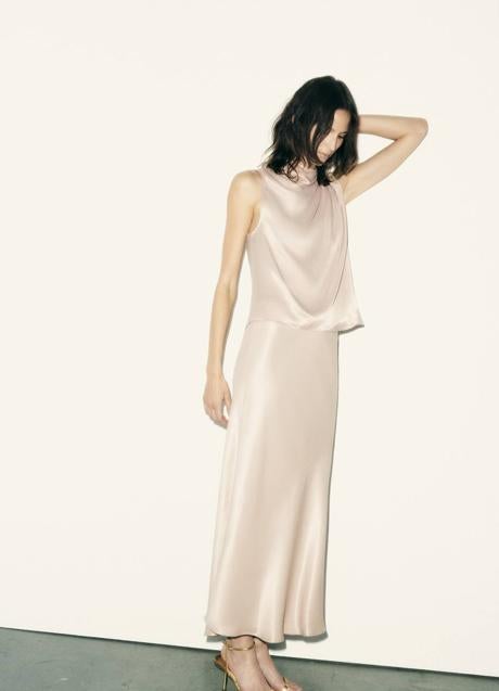 Imagen - Falda satinadas tono arena