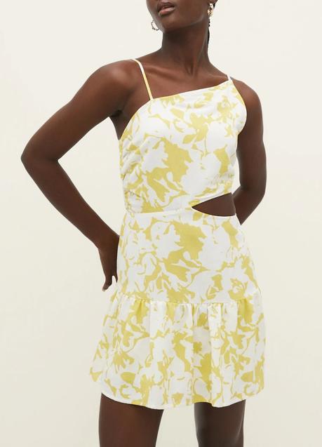 Imagen - Vestido con lino y corte cut out de Stradivarius.