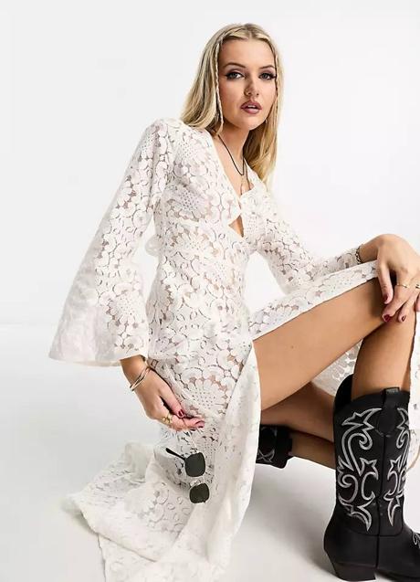 Imagen - Vestido de encaje blanco largo