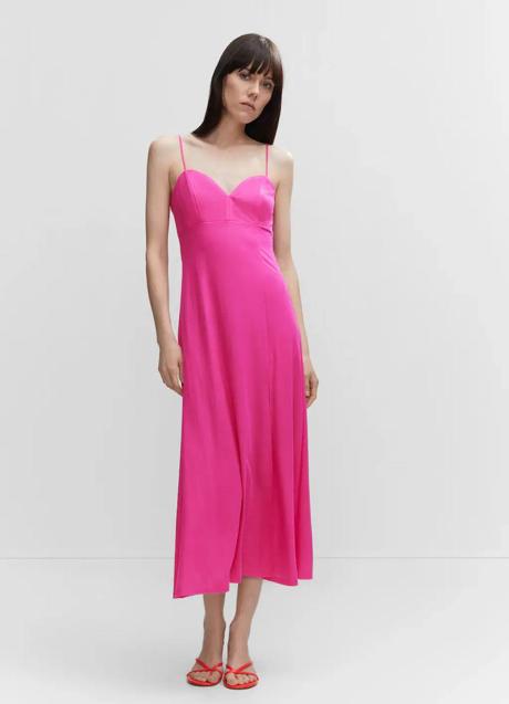 Imagen - Vestido midi tono fucsia