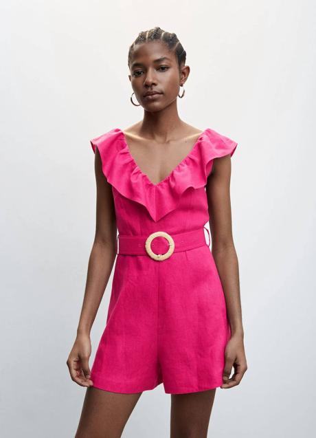 Imagen - Mono corto con volantes en fucsia