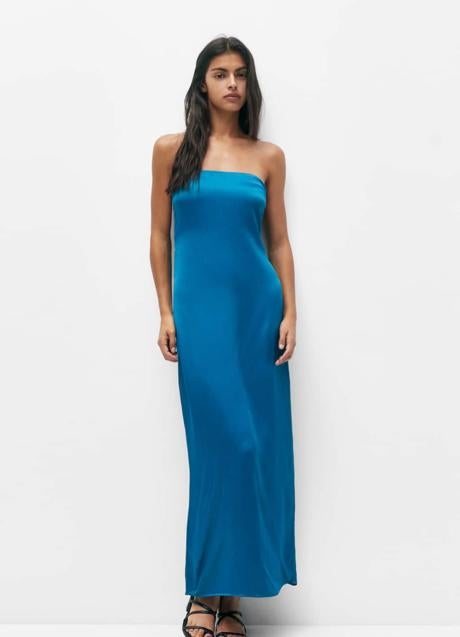 Imagen - Vestido azul de satén de Pull&Bear, 35,99 euros.