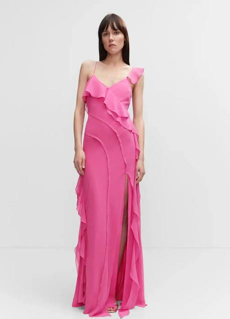 Imagen - Vestido flúor fucsia con volantes