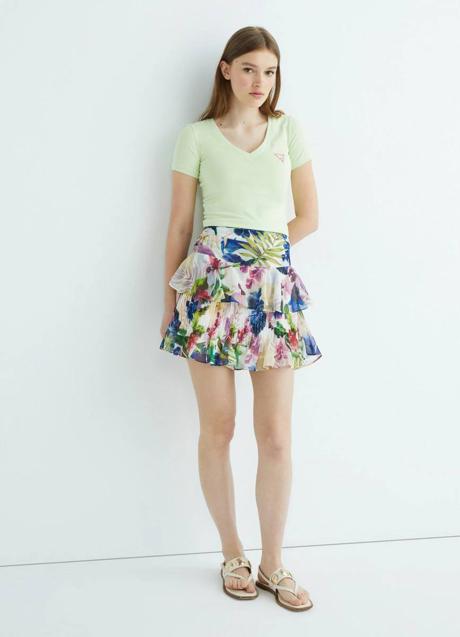Imagen - Minifalda de volantes con estampado multicolor