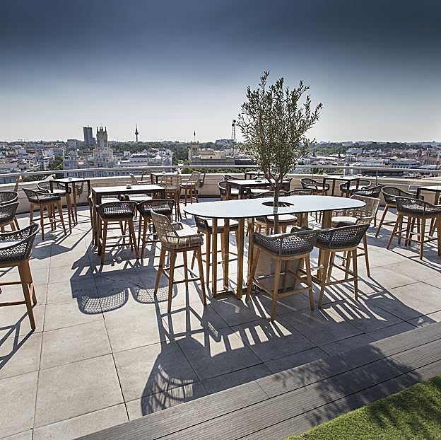 Vista de la terraza de la azotea del Círculo de Bellas Artes.