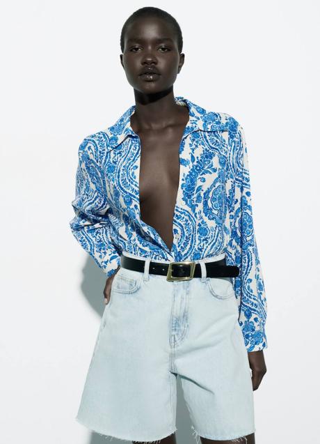 Imagen - Camisa con estampado azul y blanco