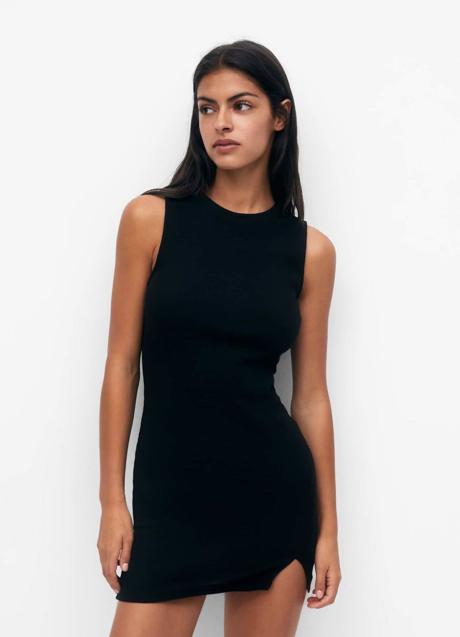 Imagen - Vestido negro corto con abertura