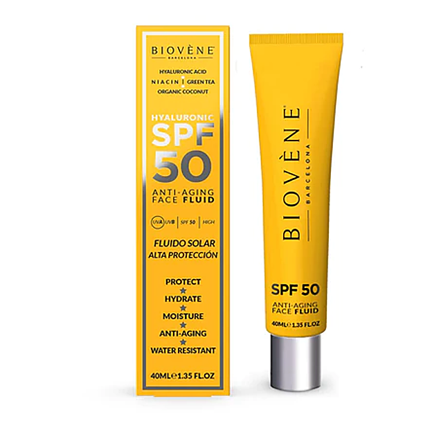 Hyaluronic SPF 50 Anti-Aging Face Fluid High Protectionde Biovène.