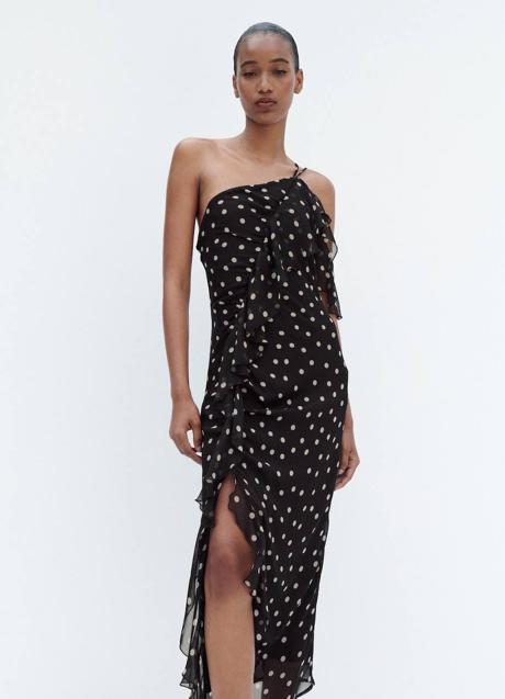 Imagen - Vestido asimétrico con estampado de lunares