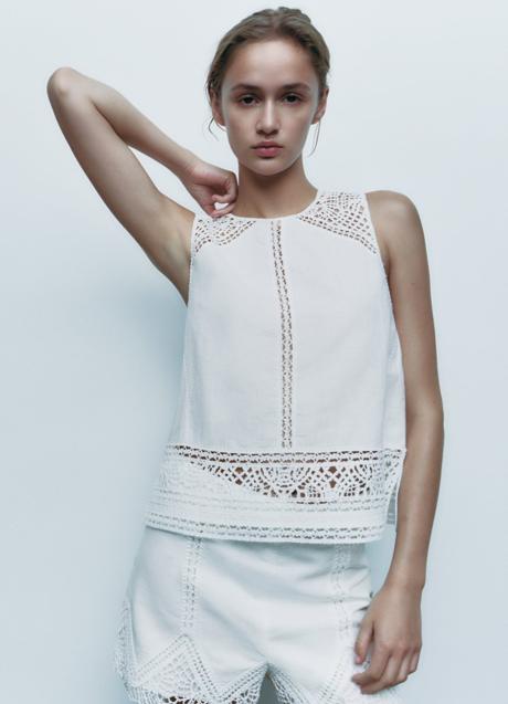 Imagen - conjunto bordado en blanco de Zara. Foto: Zara.