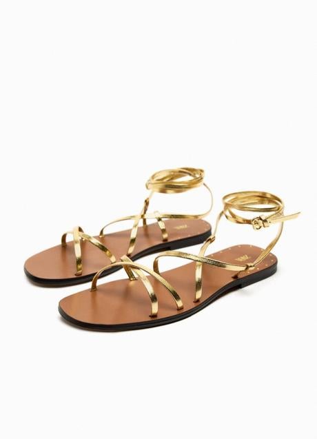 Imagen - Sandalias doradas de tiras