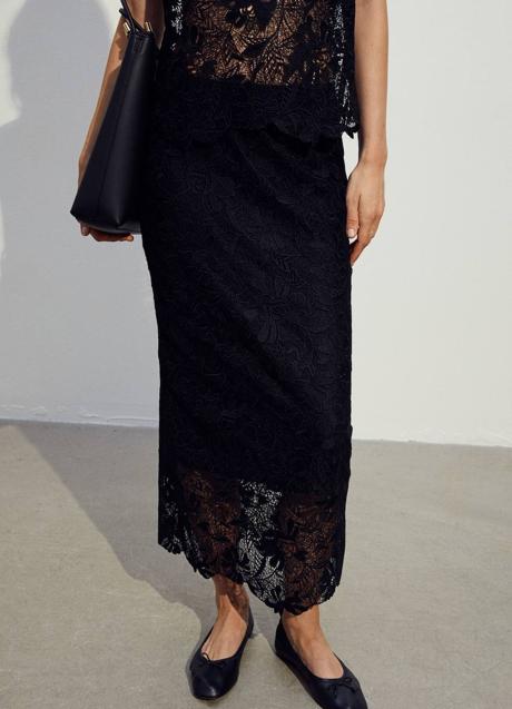 Imagen - Falda color negro de encaje