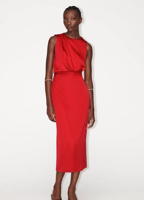 Imagen - Vestido satinado color rojo