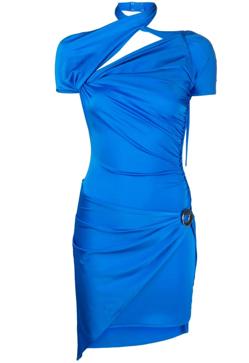 Imagen secundaria 2 - Aitana y el vestido azul cobalto drapeado de Coperni