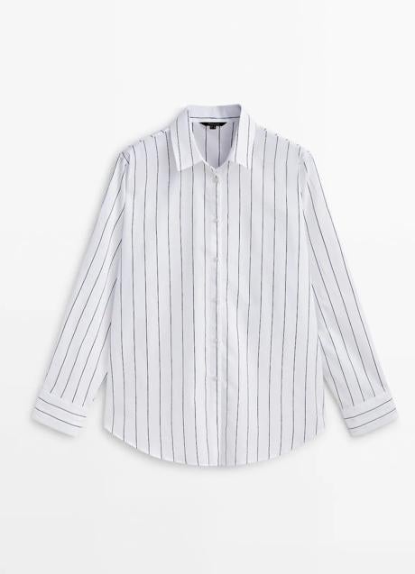 Imagen - Camisa blanca de rayas de Massimo Dutti. Foto: Massimo Dutti.