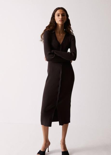 Imagen - Vestido midi en marrón oscuro