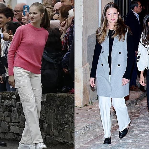 Leonor con jeans blancos.