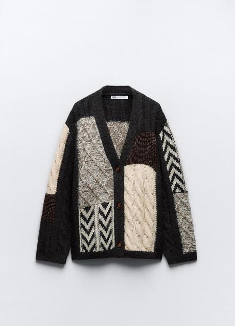 Imagen - Chaqueta de punto «patchwork» de Zara (35,99 euros)