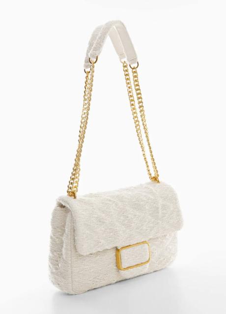 Imagen - Bolso bandolera de tweed con cadena dorada