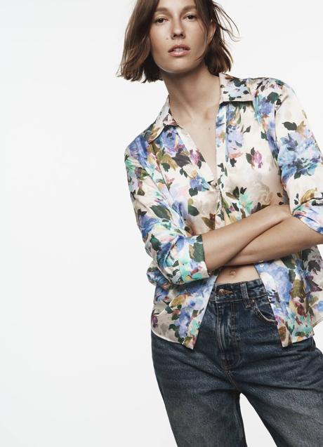Imagen - Camisa floral print satinada