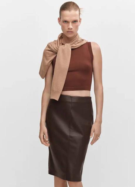 Imagen - Falda efecto piel tipo lápiz