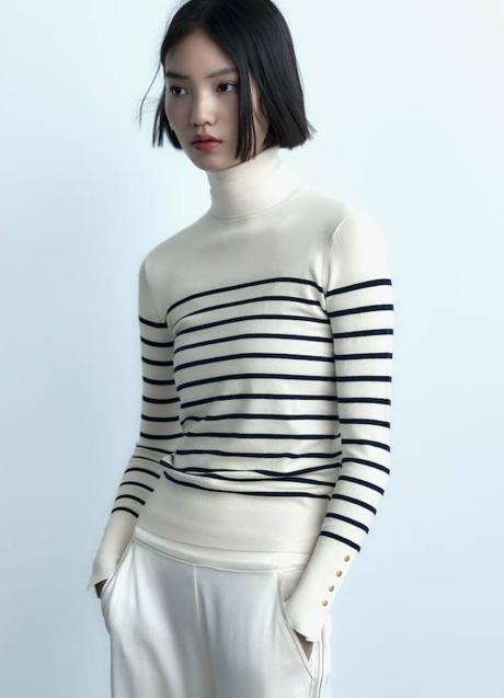 Imagen - Jersey de rayas con cuello vuelto