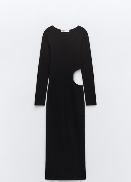 Imagen - Vestido negro punto cadenas de Zara. Foto: Zara.