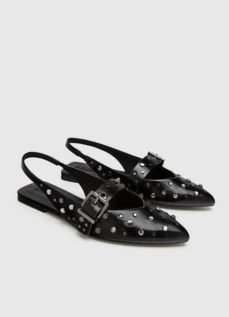 Imagen - Bailarinas destalonadas con tachuelas y hebillas