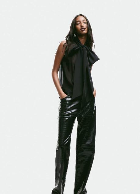 Imagen - Blusa con lazada al cuello y manga sisa