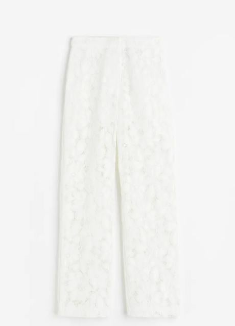 Imagen - Pantalón de encaje blanco de H&M. Foto: H&M.