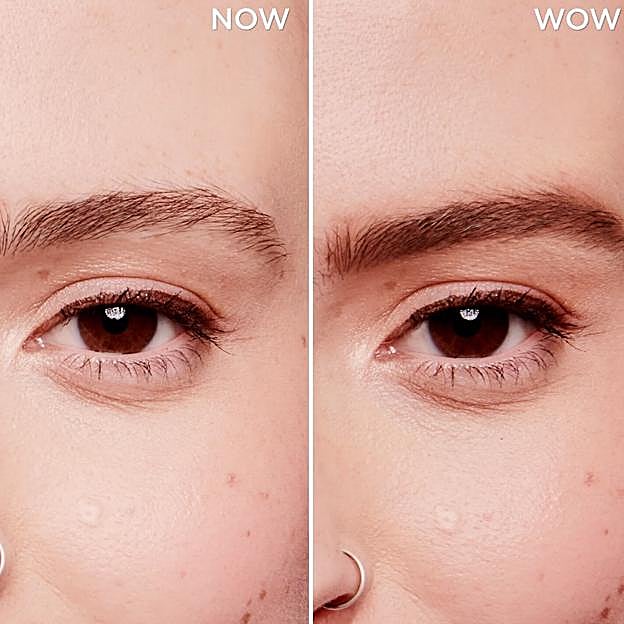 El antes y el después de las cejas pintadas con el lápiz de Benefit.