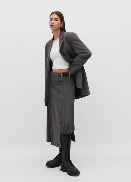 Imagen - Falda de tablas asimétrica con trabillas