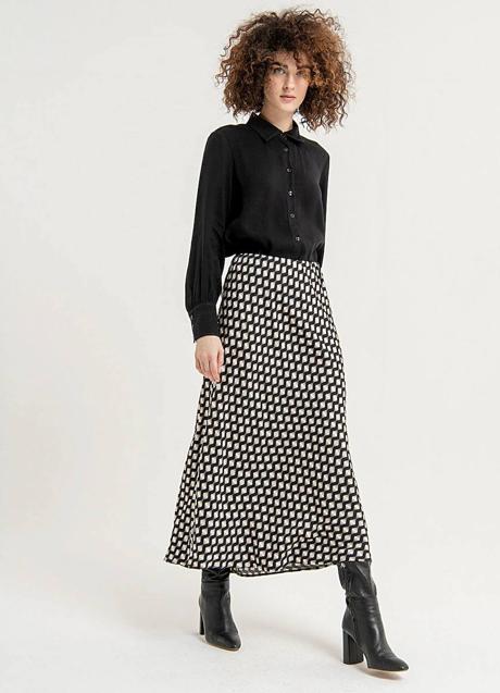 Imagen - Falda con estampado geométrico midi