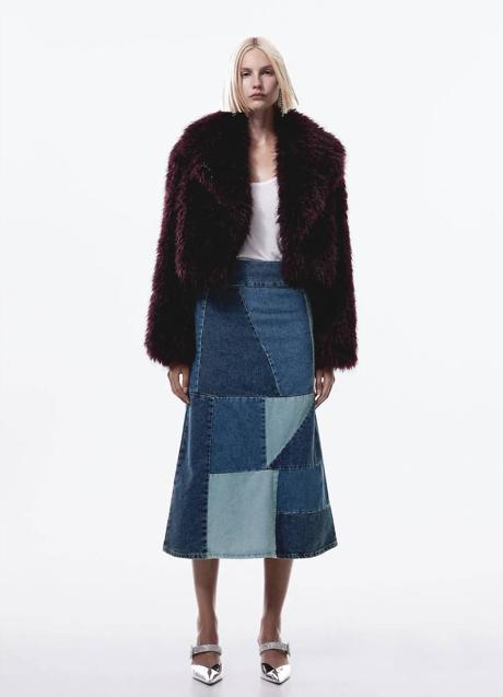 Imagen - Falda midi denim patchwork