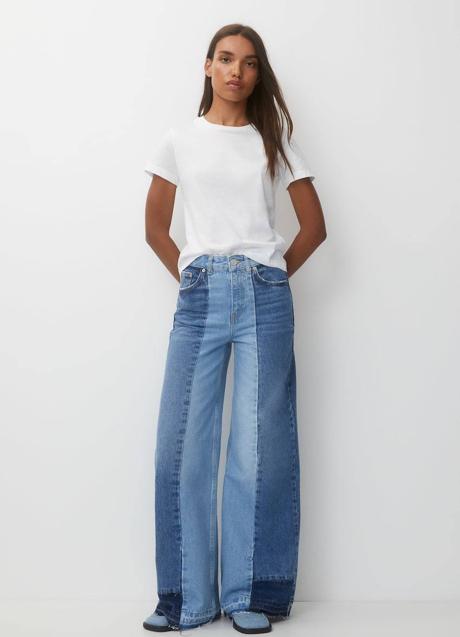 Imagen - Pantalones vaqueros patchwork wide leg