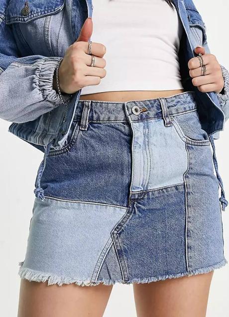Imagen - Minifalda denim patchwork