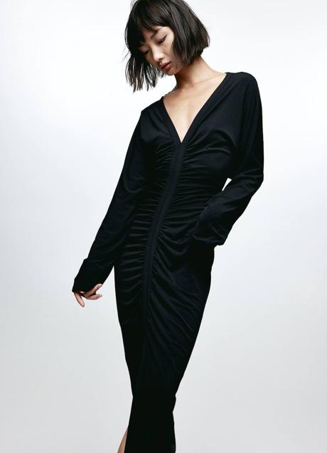 Imagen - Vestido drapeado con manga murciélago