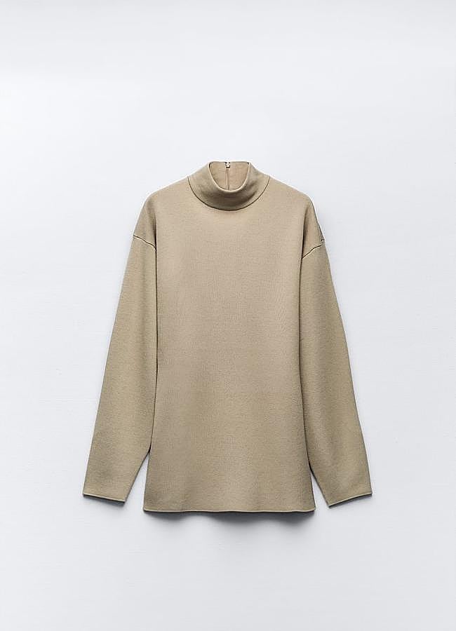 Imagen - Jersey de punto con cuello perkins de Zara. Foto: Zara.